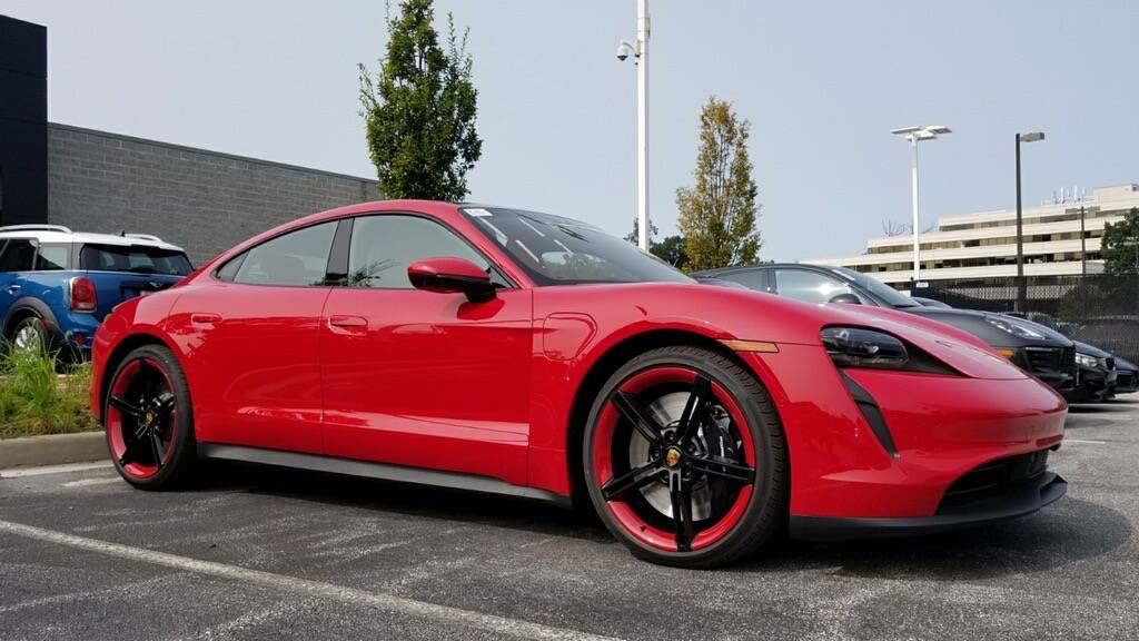 Porsche Taycan Picked up Carmine Red 4S REDCAR
