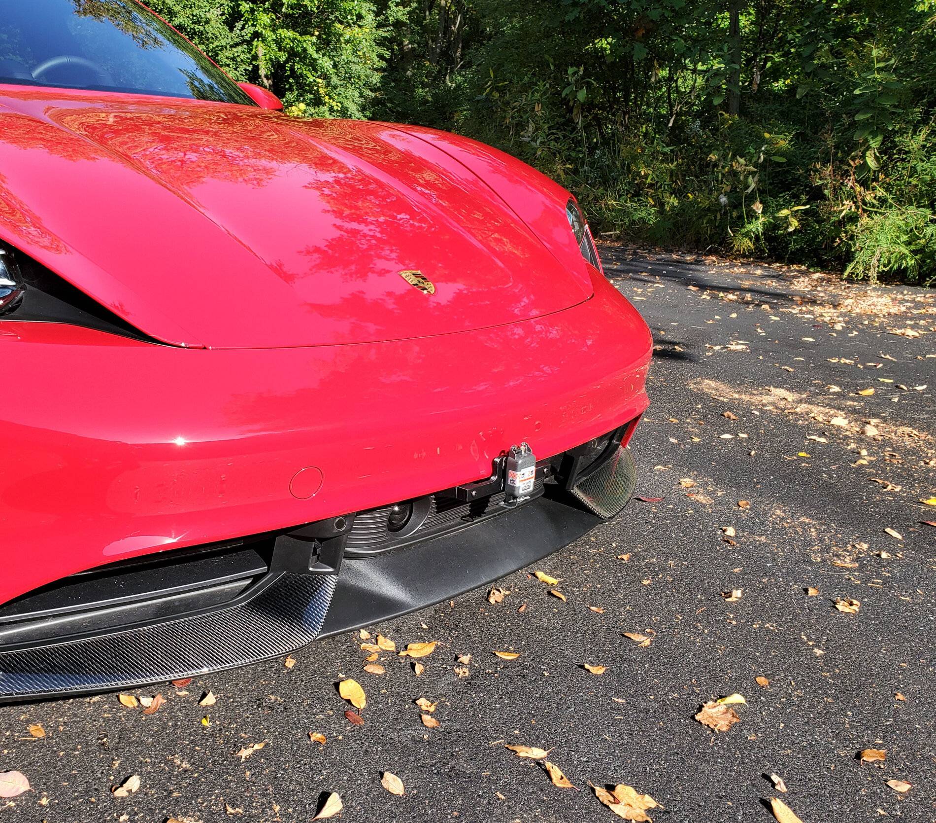 Porsche Taycan 3D Printed Removable Front Plate Mount for Taycan (Print Files Attached) Race Transponder Mounted