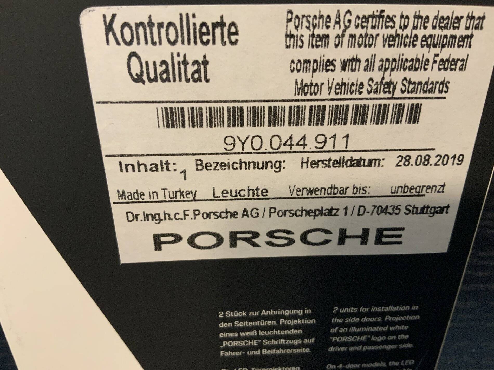 Porsche Taycan ‘PORSCHE’ Logo LED Door Courtesy Lights DCACCD6B-879A-4B00-A58A-BEC2D78E6428
