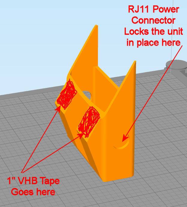 Porsche Taycan 3D Printed Valentine 1 Radar Mount (Optimized for Thermally Insulated Windshield) Image2