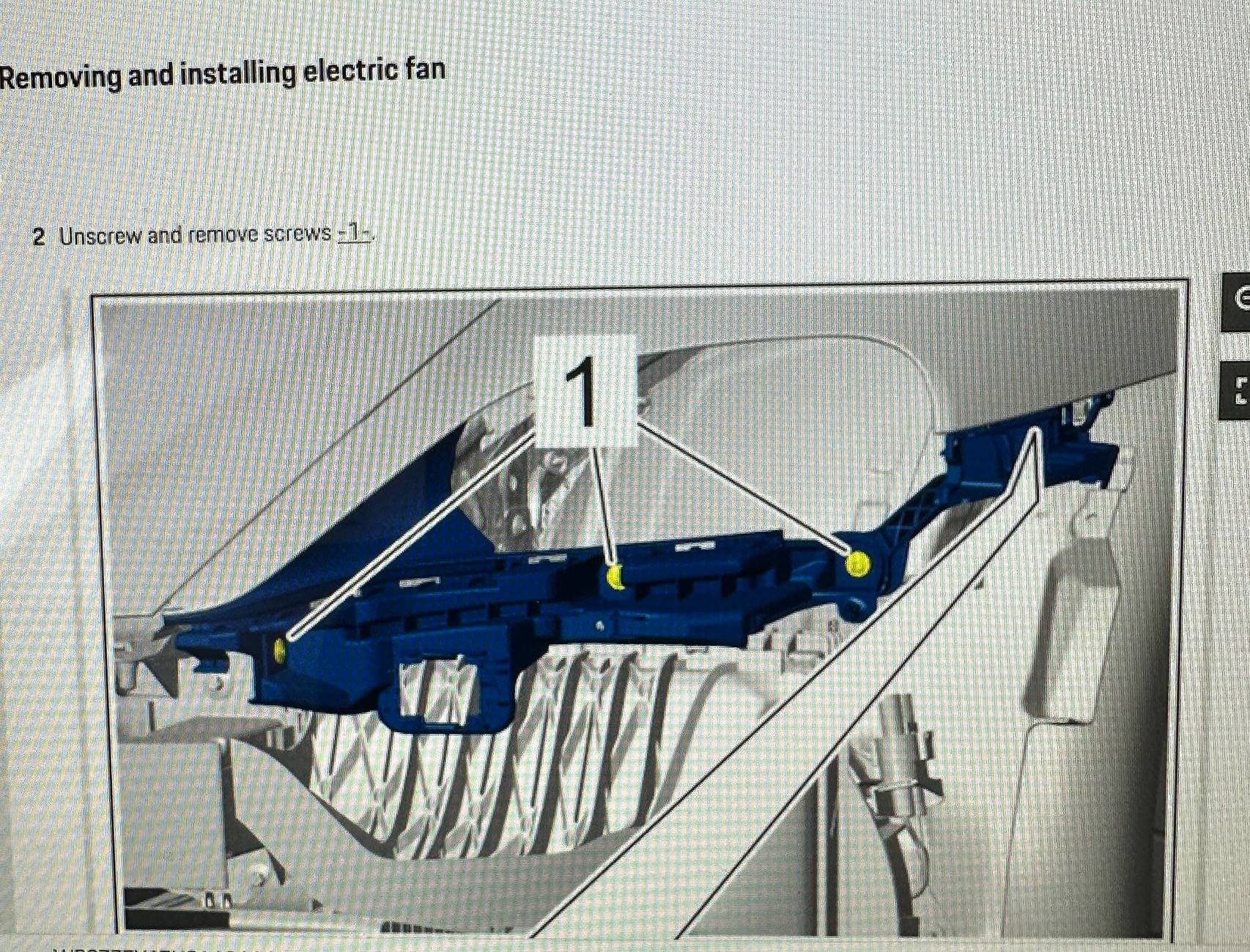 Porsche Taycan Unblock the fans on both radiators on right and left IMG_0188