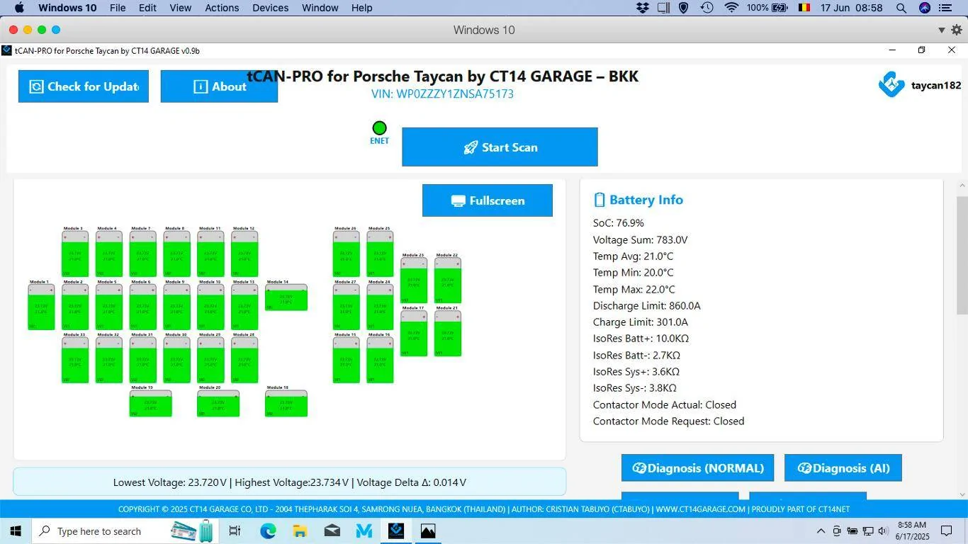 Porsche Taycan [FREE] tCAN-Pro - TAYCAN BATTERY DIAGNOSIS FOR THE COMMUNITY Screenshot 2025-06-17 at 08.58.48