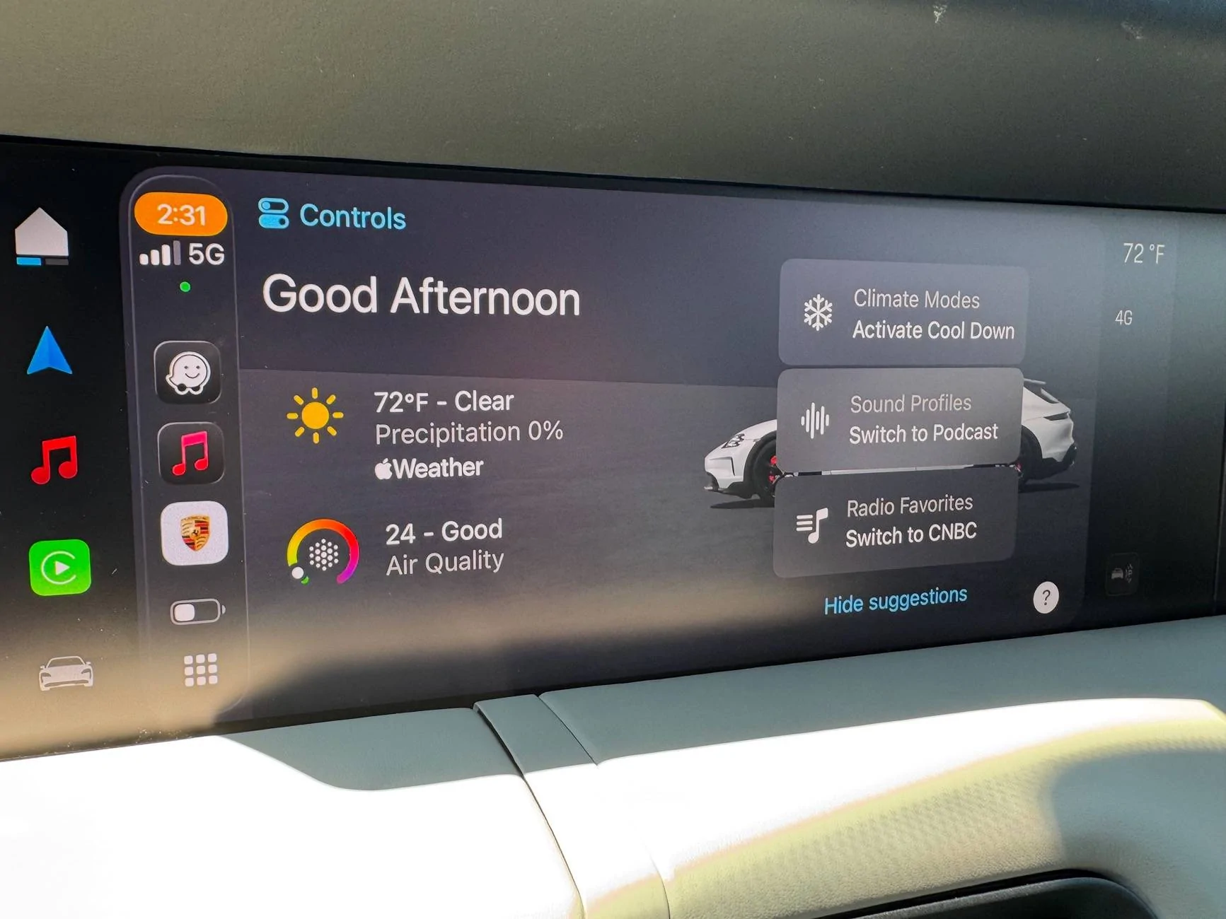 Porsche Taycan Apple CarPlay with iOS 26 Beta IMG_3535
