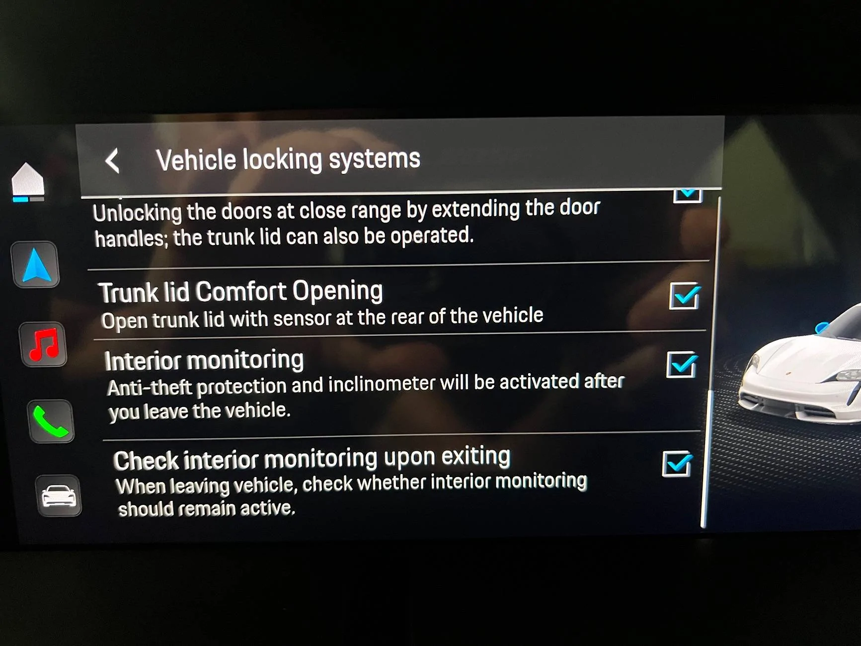 Porsche Taycan Auto Unlocking (when putting vehicle in park or turned off) IMG_8466