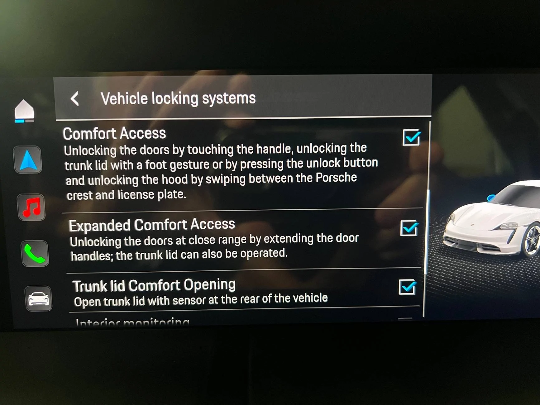 Porsche Taycan Auto Unlocking (when putting vehicle in park or turned off) IMG_8465