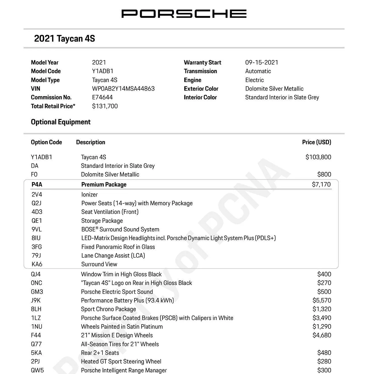 Porsche Taycan 2021 Taycan 4S - $47,900 Screenshot 2025-05-16 083827