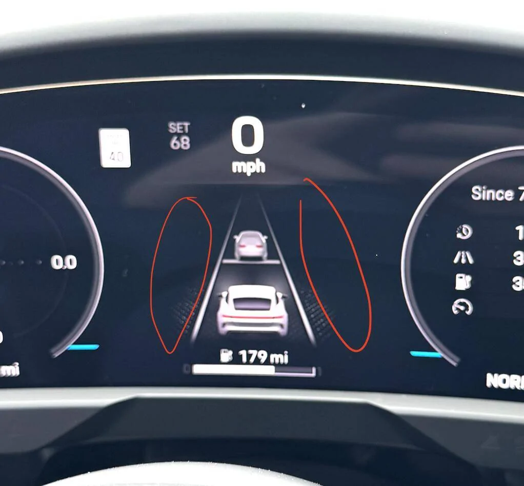 Porsche Taycan 3d driving assistance view on instrument cluster Screenshot 2025-07-22 at 12.54.11 PM