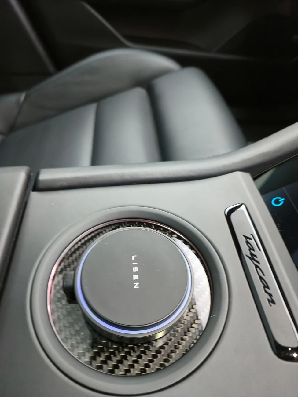 Porsche Taycan My first "mod" -- Cupholder Mounted Wireless Charger with MagSafe for Apple iPhone 20250730_194956