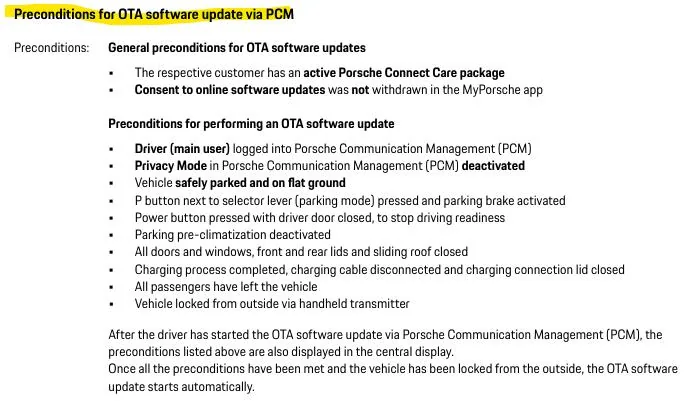 Porsche Taycan TSB: WSH4 - Updated software available for the HV battery control unit (BMCe) - July 8, 2025 1754491168357-s6
