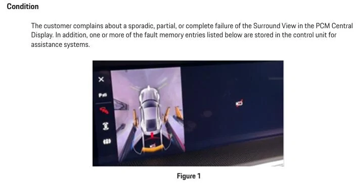Porsche Taycan TSB: MY2025 - Failure of Surround View Cameras in PCM - July 10, 2025 1754578939699-tm
