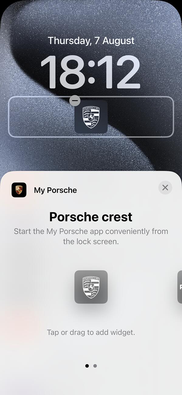 Porsche Taycan IOS MyPorsche widget - Home screen IMG_0484