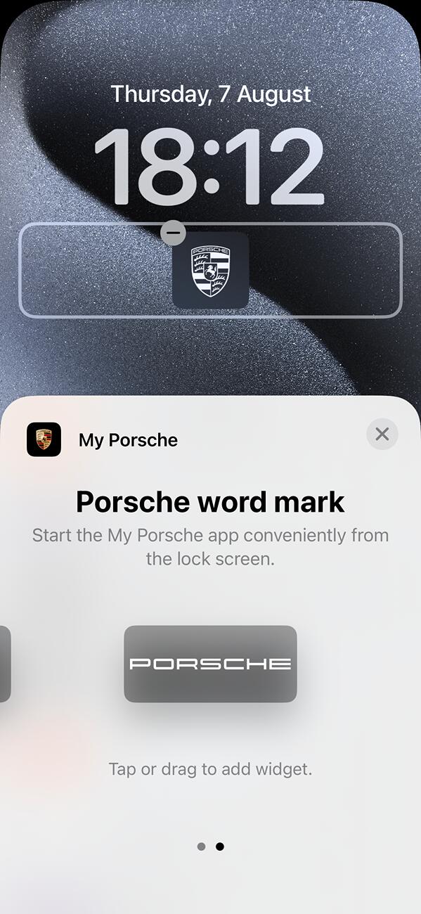 Porsche Taycan IOS MyPorsche widget - Home screen IMG_0485