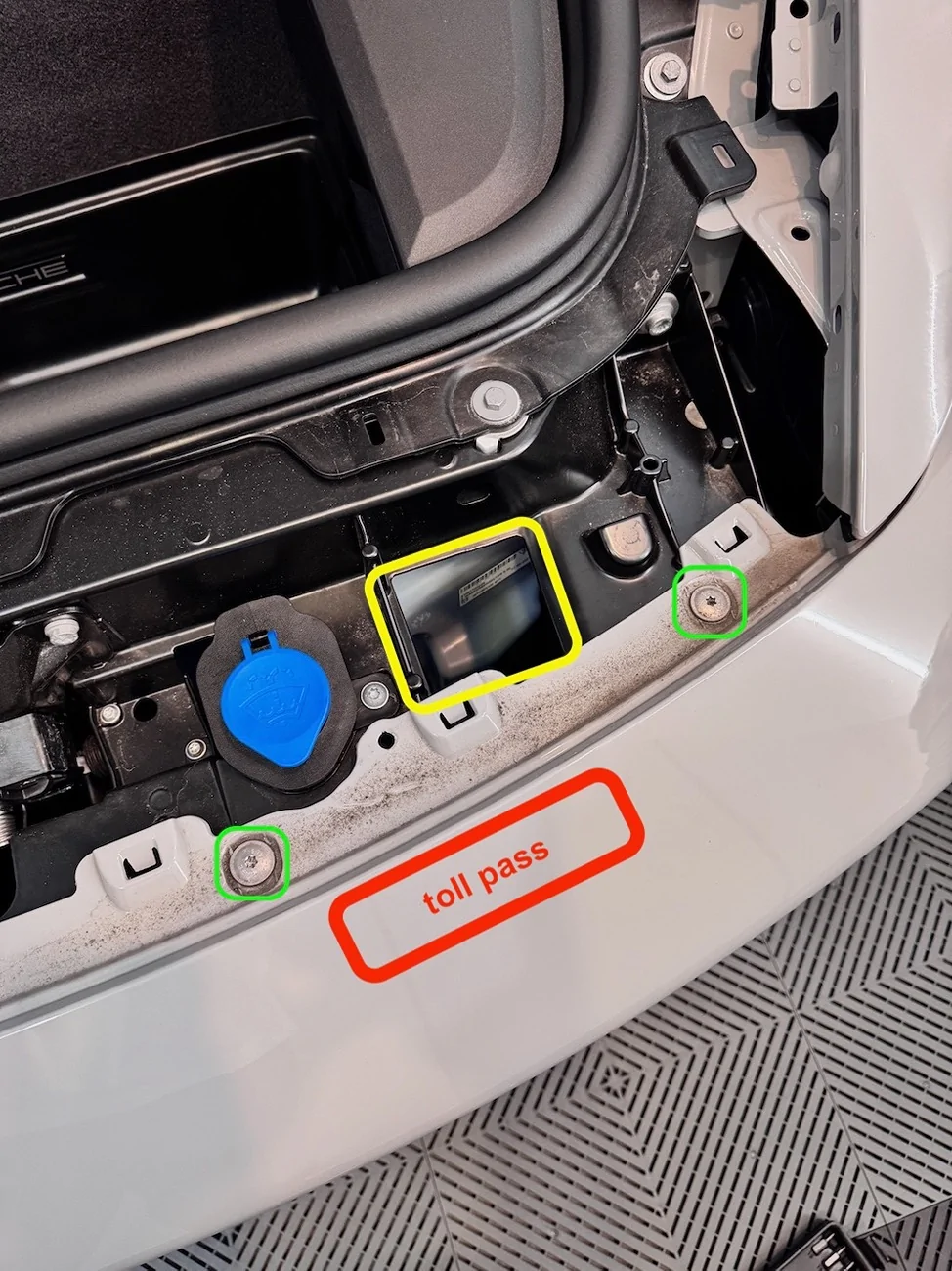 Porsche Taycan WA GoodToGo Flex pass placement 1
