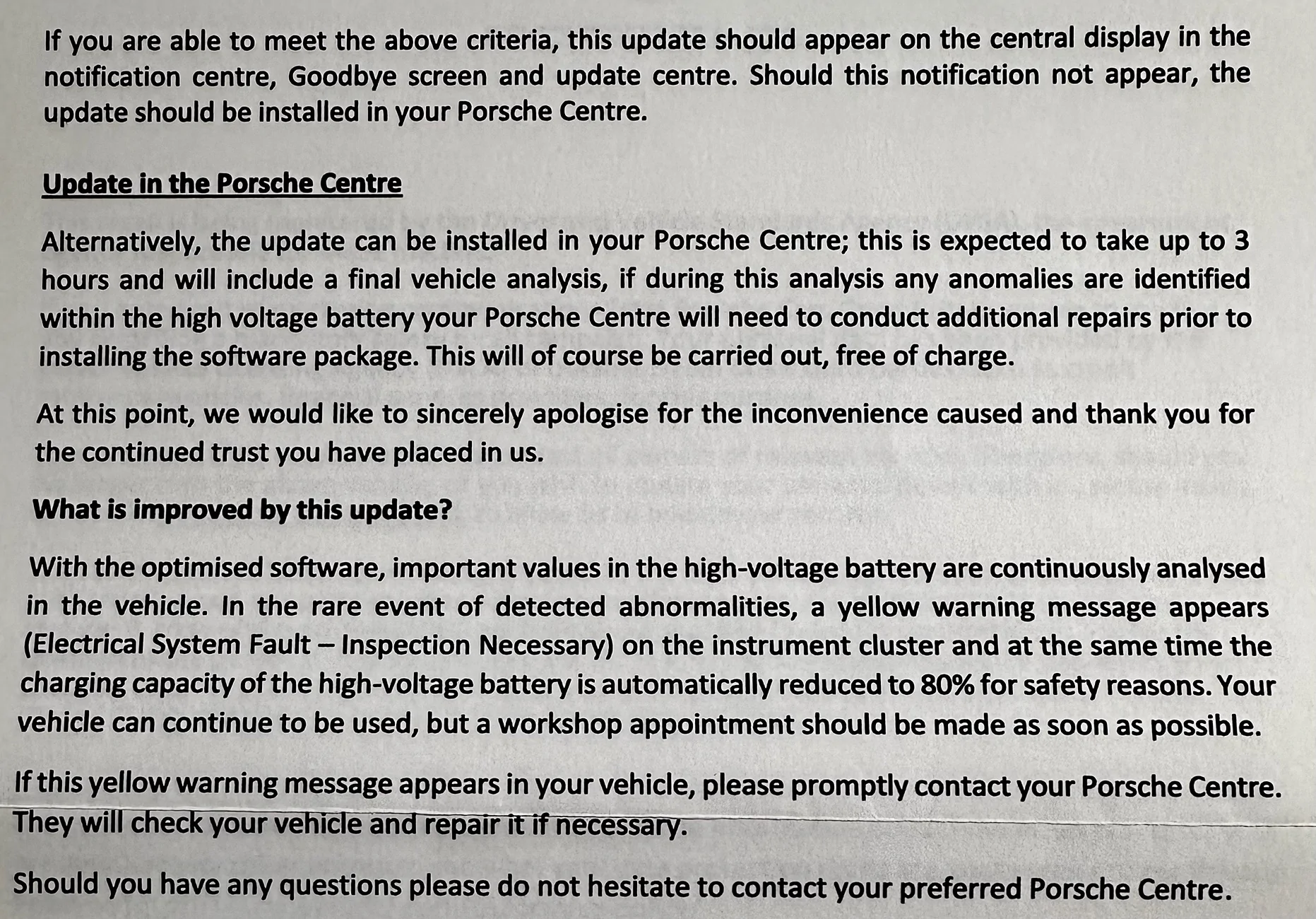 Porsche Taycan High Voltage Battery Recall EXPANDED - ARB6 & ARB7 IMG_3847