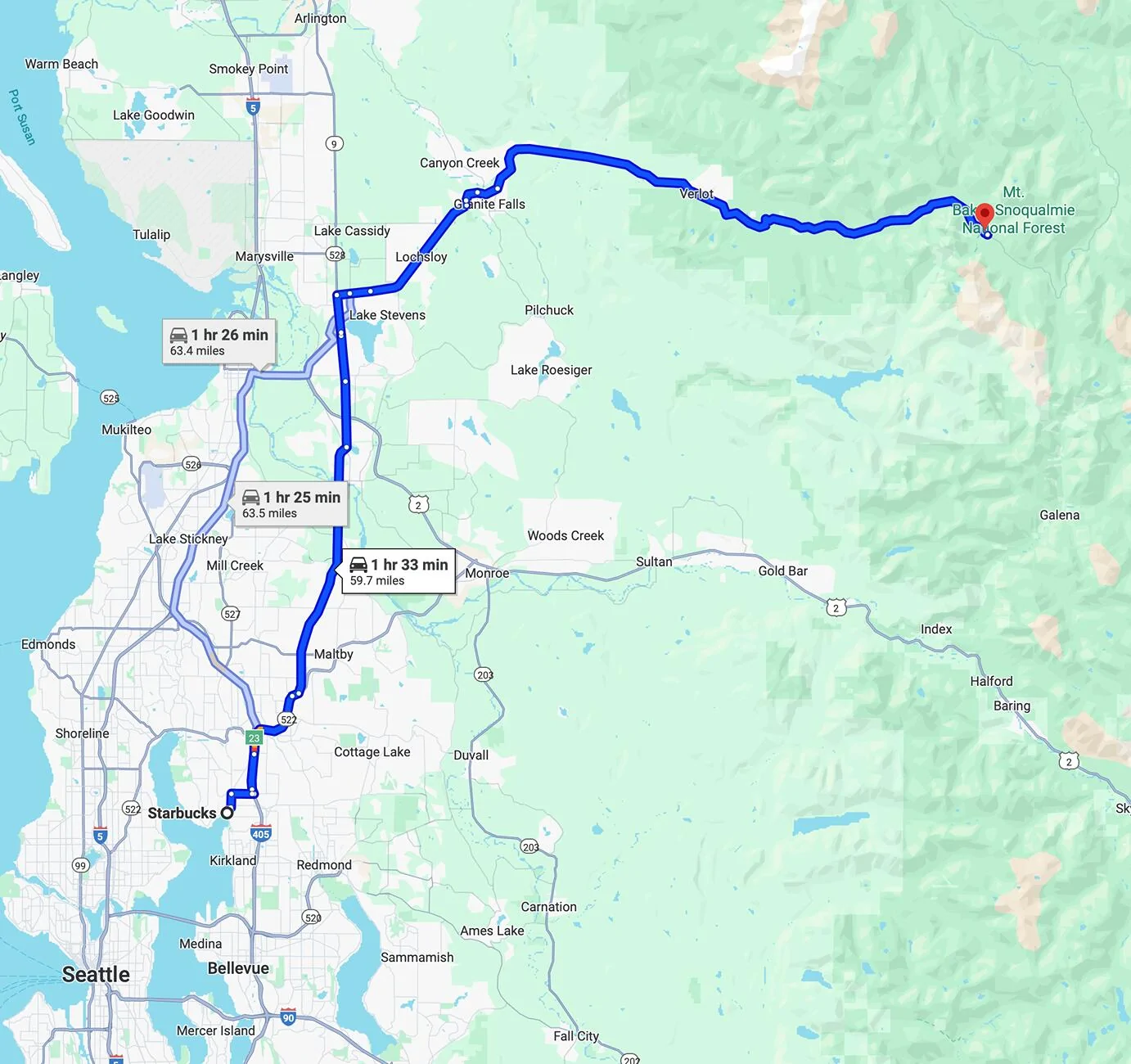 Porsche Taycan PNW Taycan Meetup: Big Four Ice Caves Day Trip - 9/6/25 map-rout