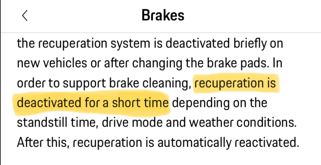 Porsche Taycan Regen braking not initially working IMG_1845