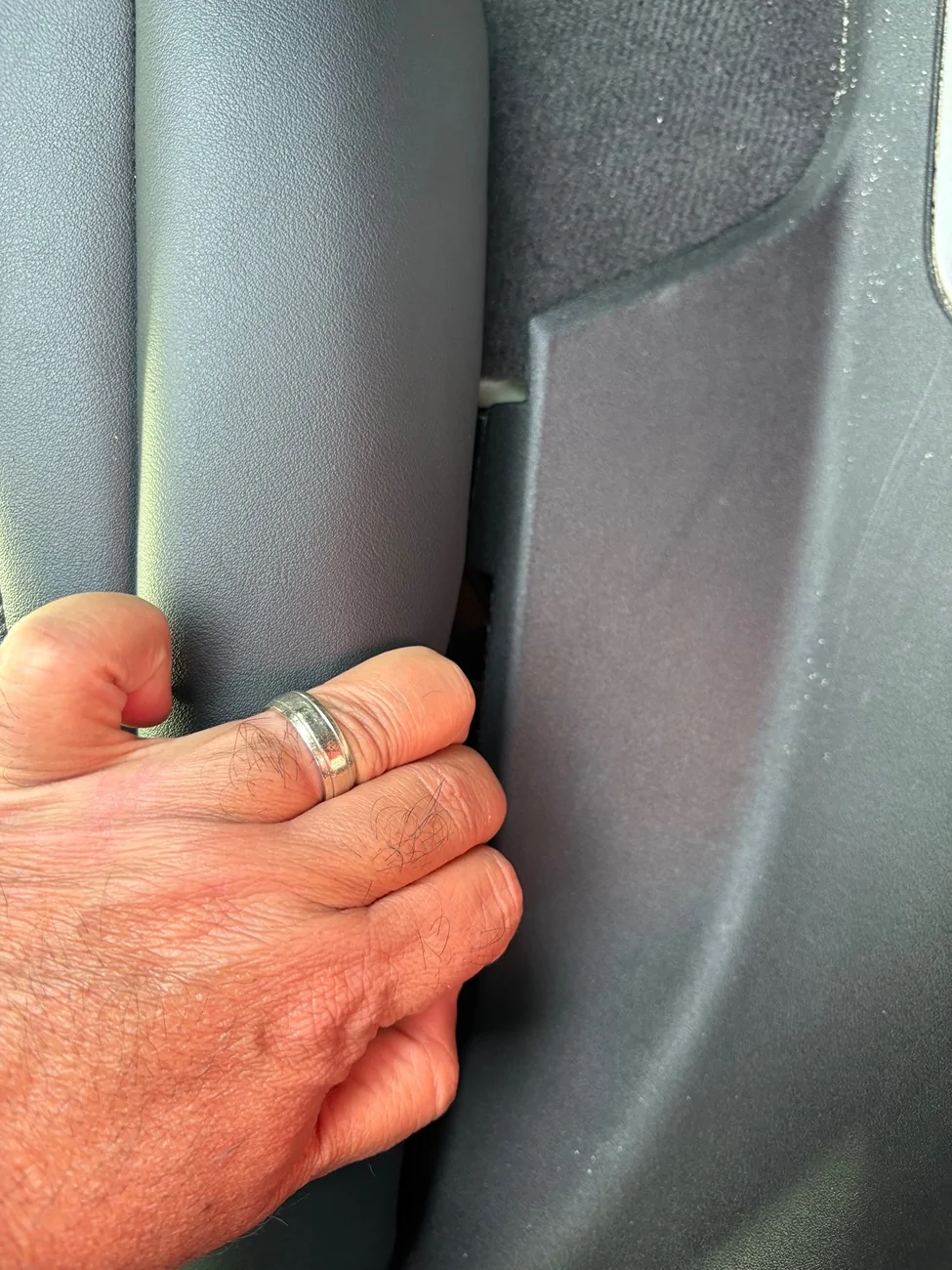 Porsche Taycan Rear seat detaching from trim IMG_1354
