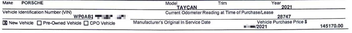 Porsche Taycan Extended Warranty Pricing from Porsche - 2025 1757189708697-ar