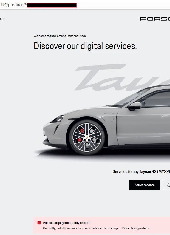 Porsche Taycan No Porsche Connect Store/Services available on website/app 1757773583027-l