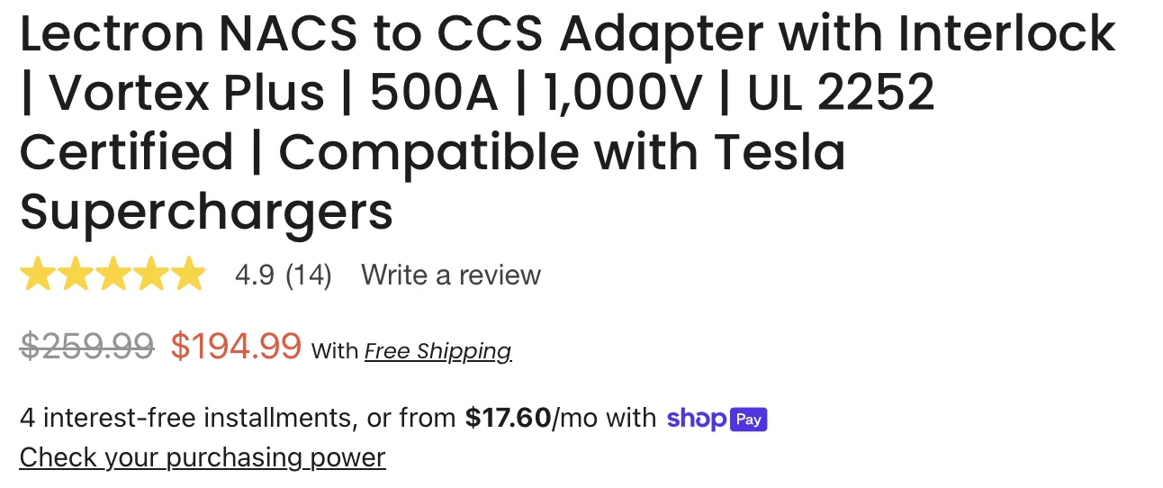 Porsche Taycan Taycan CCS to NACS adaptor for fastest charging on Tesla Supercharger Screenshot 2025-09-22 at 12.35.58 PM