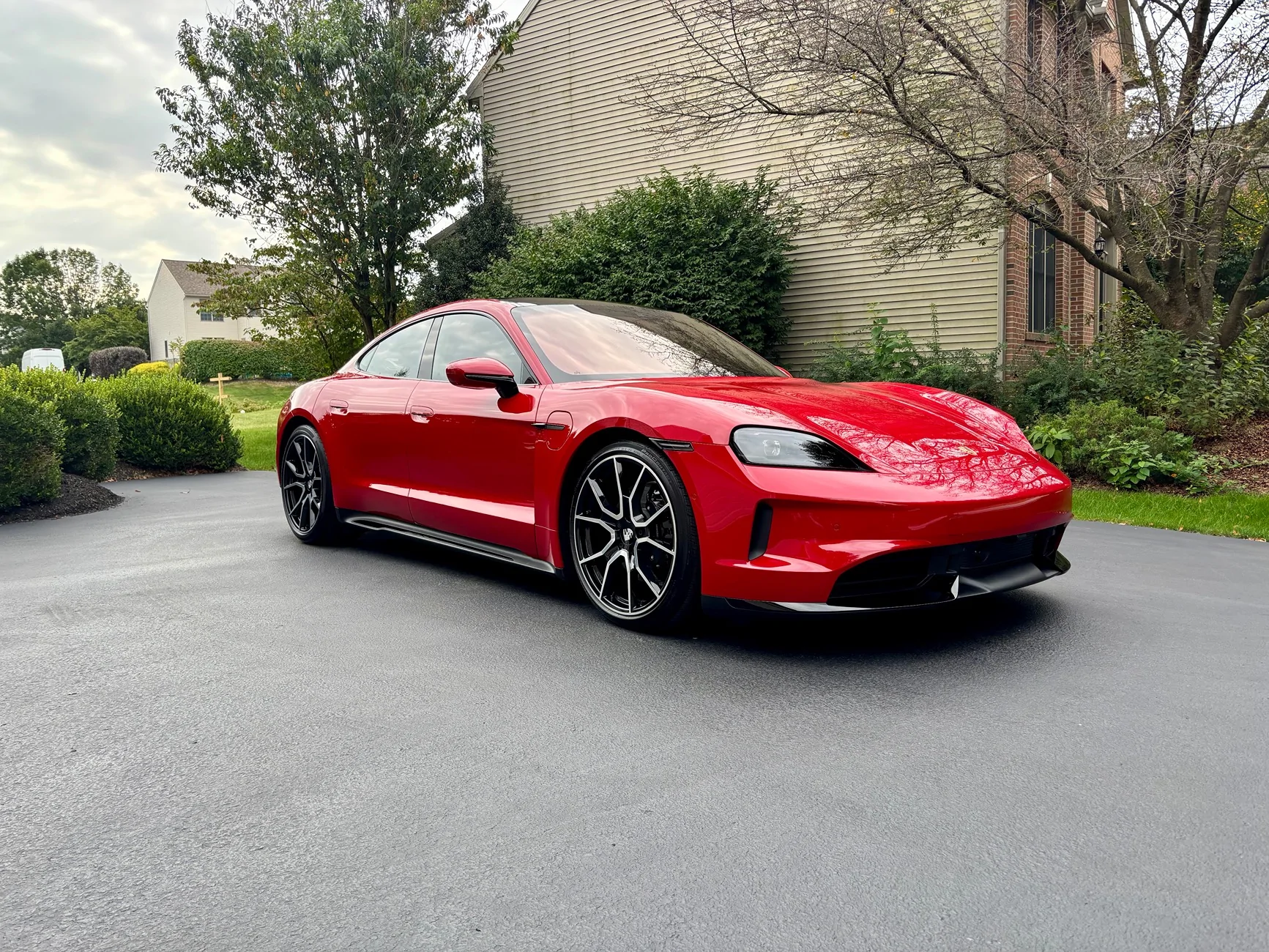 Porsche Taycan Delivery of New 2025 Carmine Red Porsche Taycan 4S IMG_6495