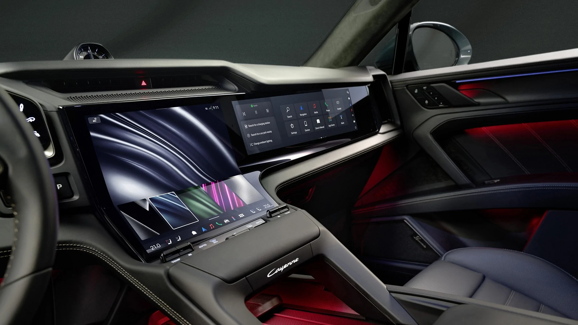 Porsche Taycan Revealed: Cayenne EV curved display screen, interior, PCM, infotainment Porsche-Cayenne-mk4-interieur-001