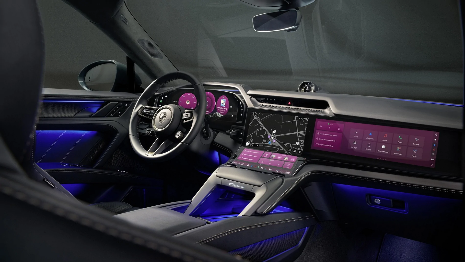 Porsche Taycan Revealed: Cayenne EV curved display screen, interior, PCM, infotainment Porsche-Cayenne-mk4-interieur-002