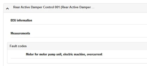 Porsche Taycan Active Ride failure Porsche-Active-Ride-Diagnostic-Rear-Active-Damper
