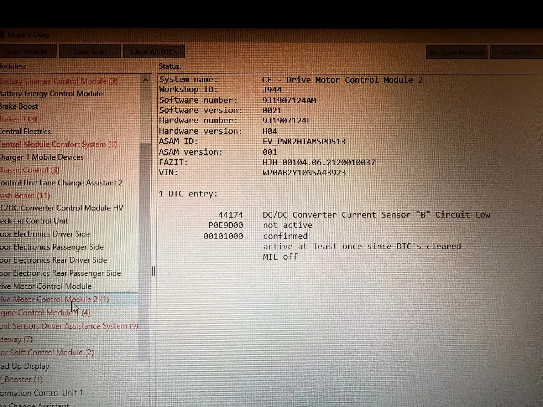 Porsche Taycan Engine control error IMG_5751