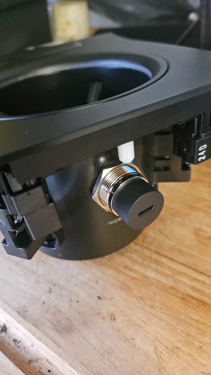 Porsche Taycan My first "mod" -- Cupholder Mounted Wireless Charger with MagSafe for Apple iPhone 20251025_113318