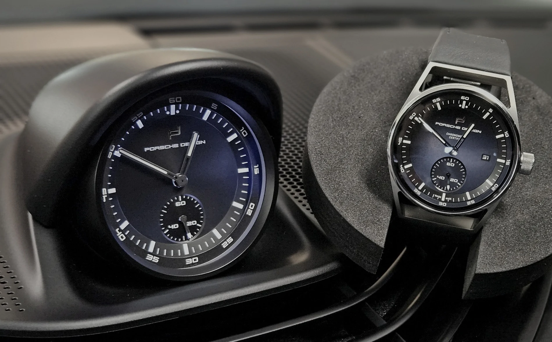Porsche Taycan Install Porsche design sub-second clock 20251031_125027