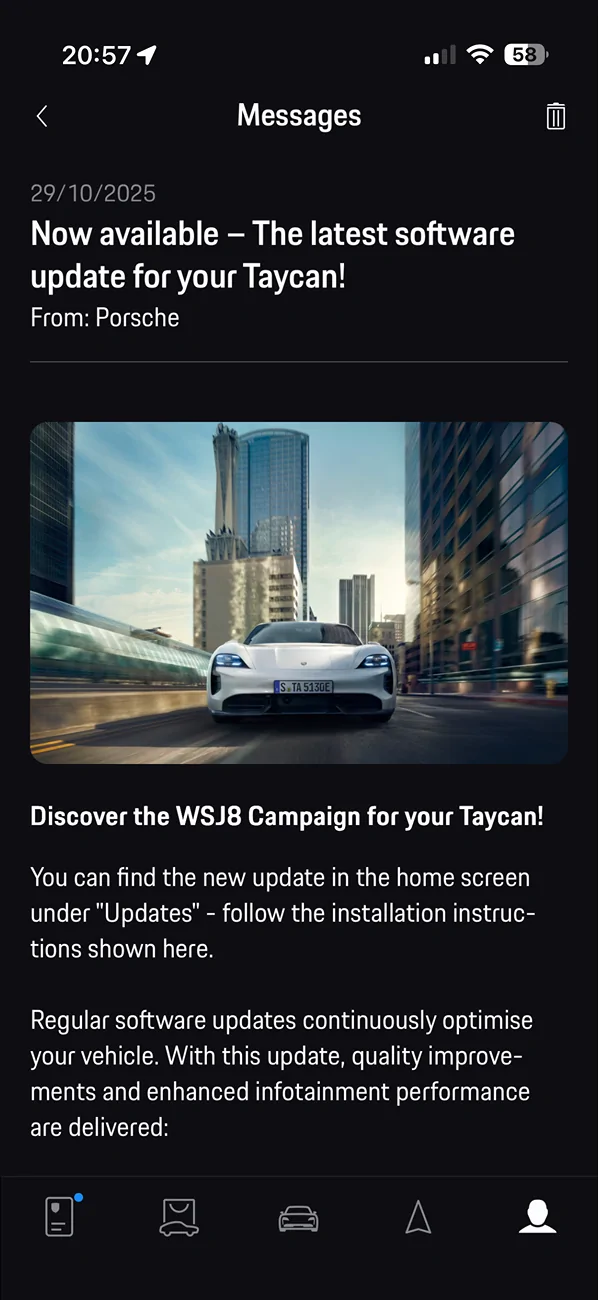 Porsche Taycan WSJ8 campaign - software update IMG_0383