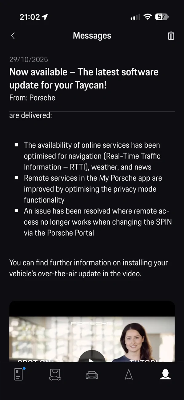 Porsche Taycan WSJ8 campaign - software update IMG_0384