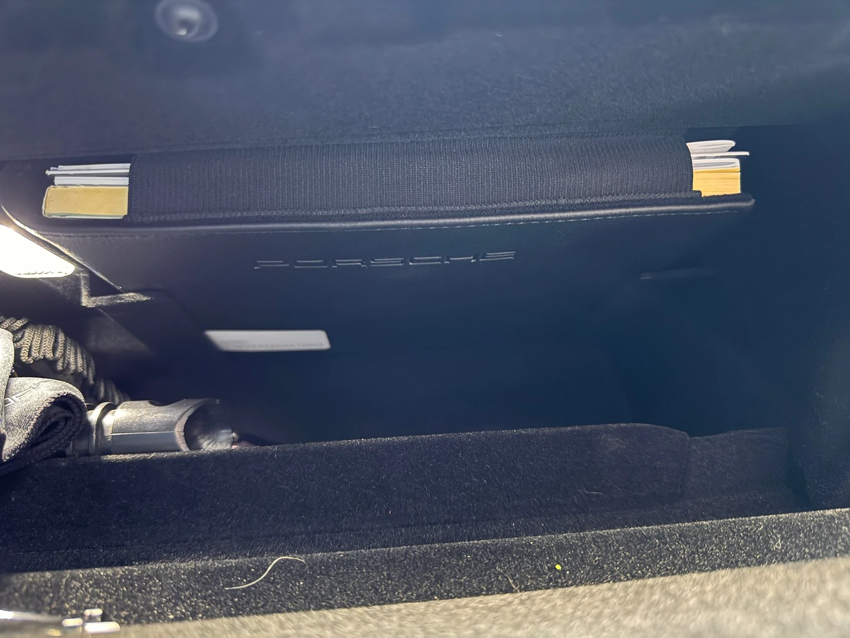 Porsche Taycan Shelf ledges in the Taycan's glove compartment? What for? IMG_3348