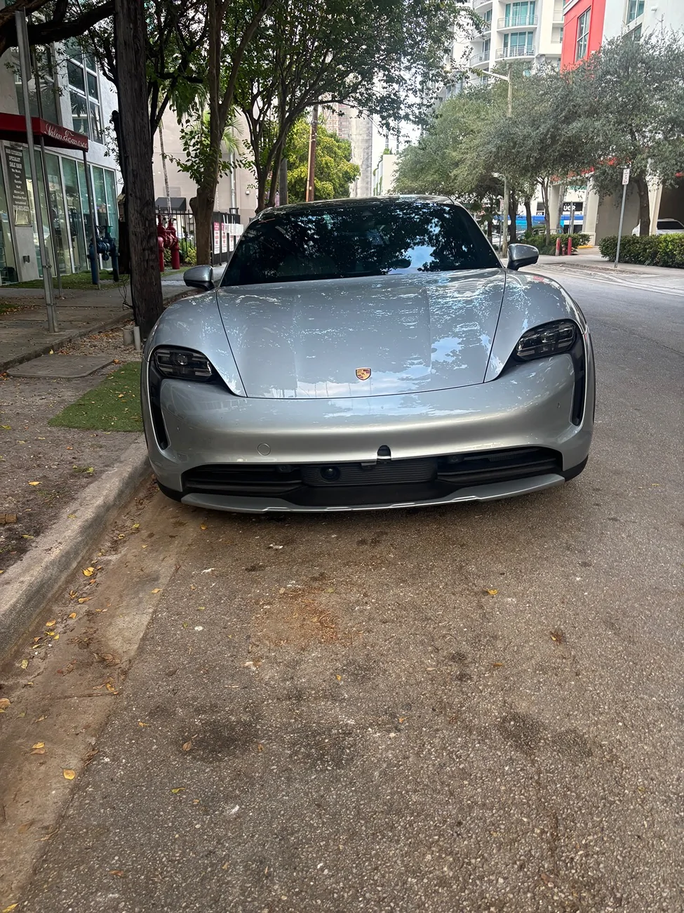 Porsche Taycan Someone hit my car and ran. Front bumper hole IMG_7312