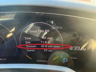 Porsche Taycan Dash display of "CONSUM.  ___kWh/100mi" - do ya'll find this precise and usable? dash