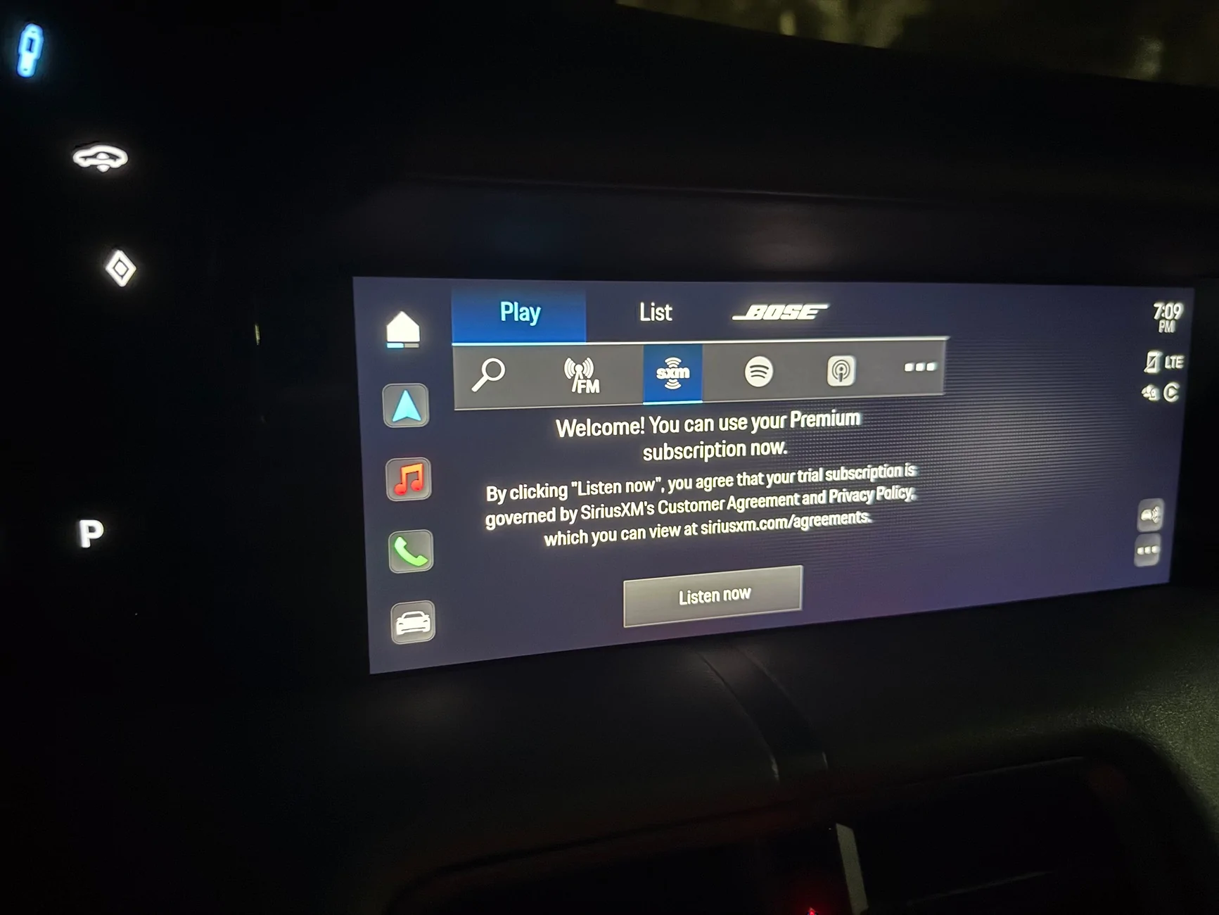 Porsche Taycan Sirius XM radio issue IMG_4216