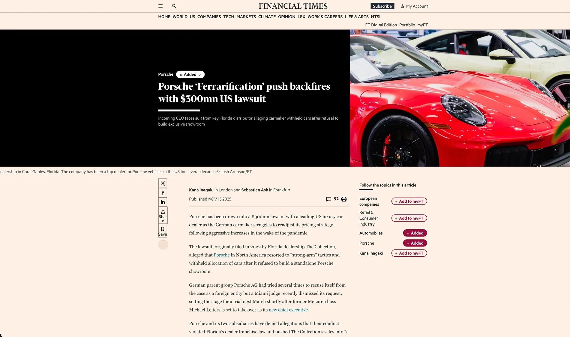 Porsche Taycan Taycan 4 CT - 4 year service price is … Screenshot 2025-11-21 at 23.33.25