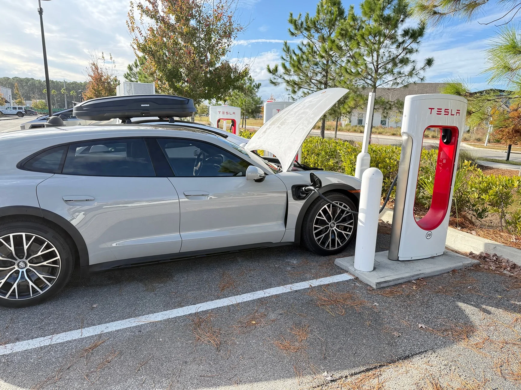 Porsche Taycan First Charge at Tesla Supercharger IMG_1229