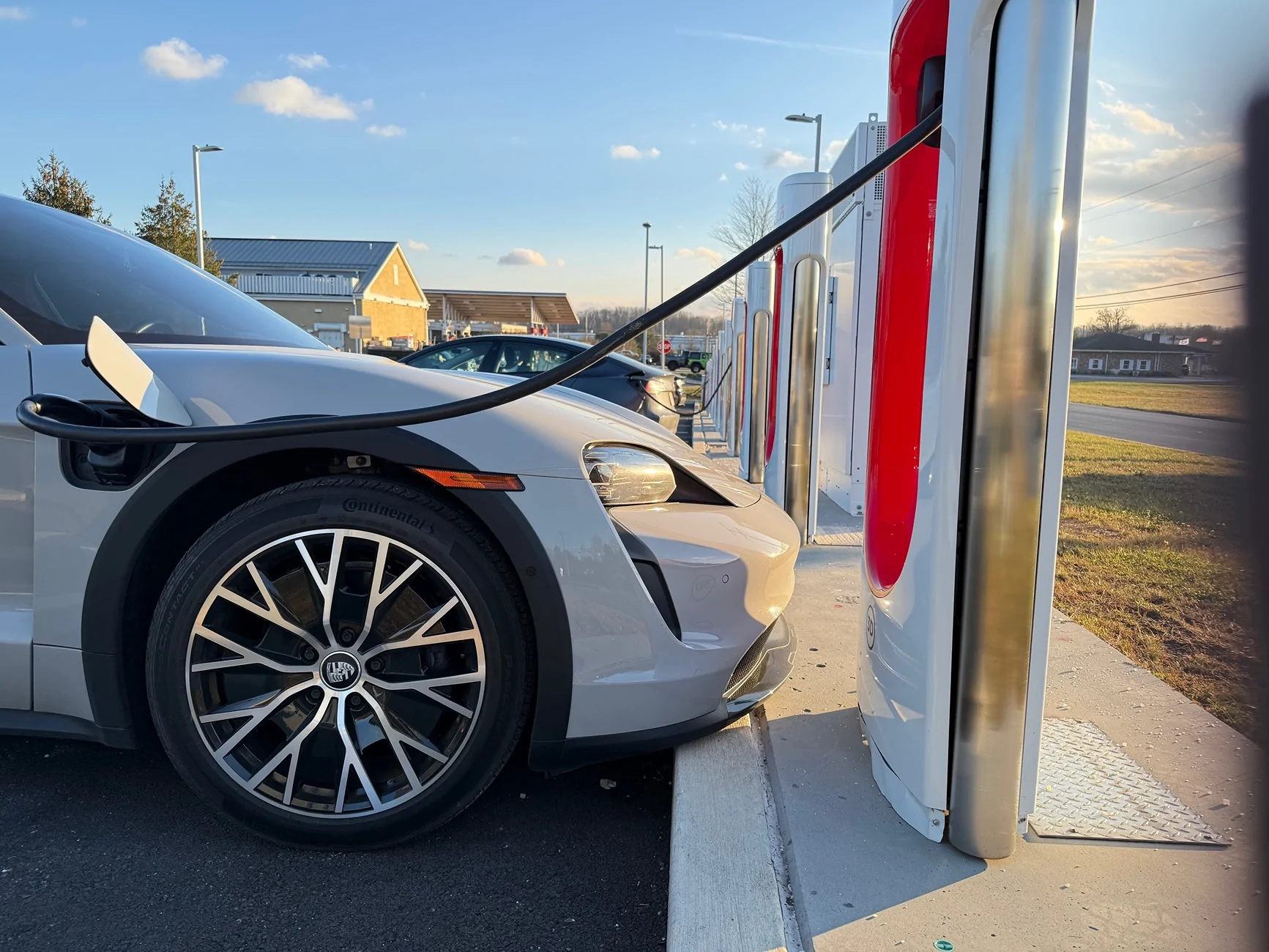 Porsche Taycan My first Tesla charging experience. IMG_1255