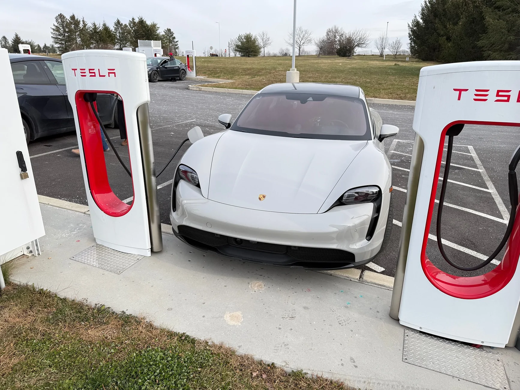 Porsche Taycan My first Tesla charging experience. IMG_1264