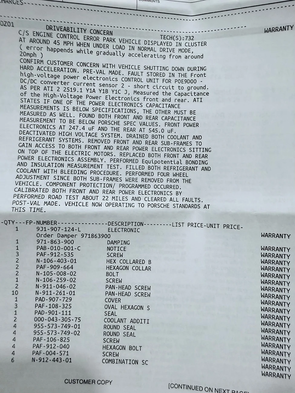 Porsche Taycan Engine control error IMG_5983