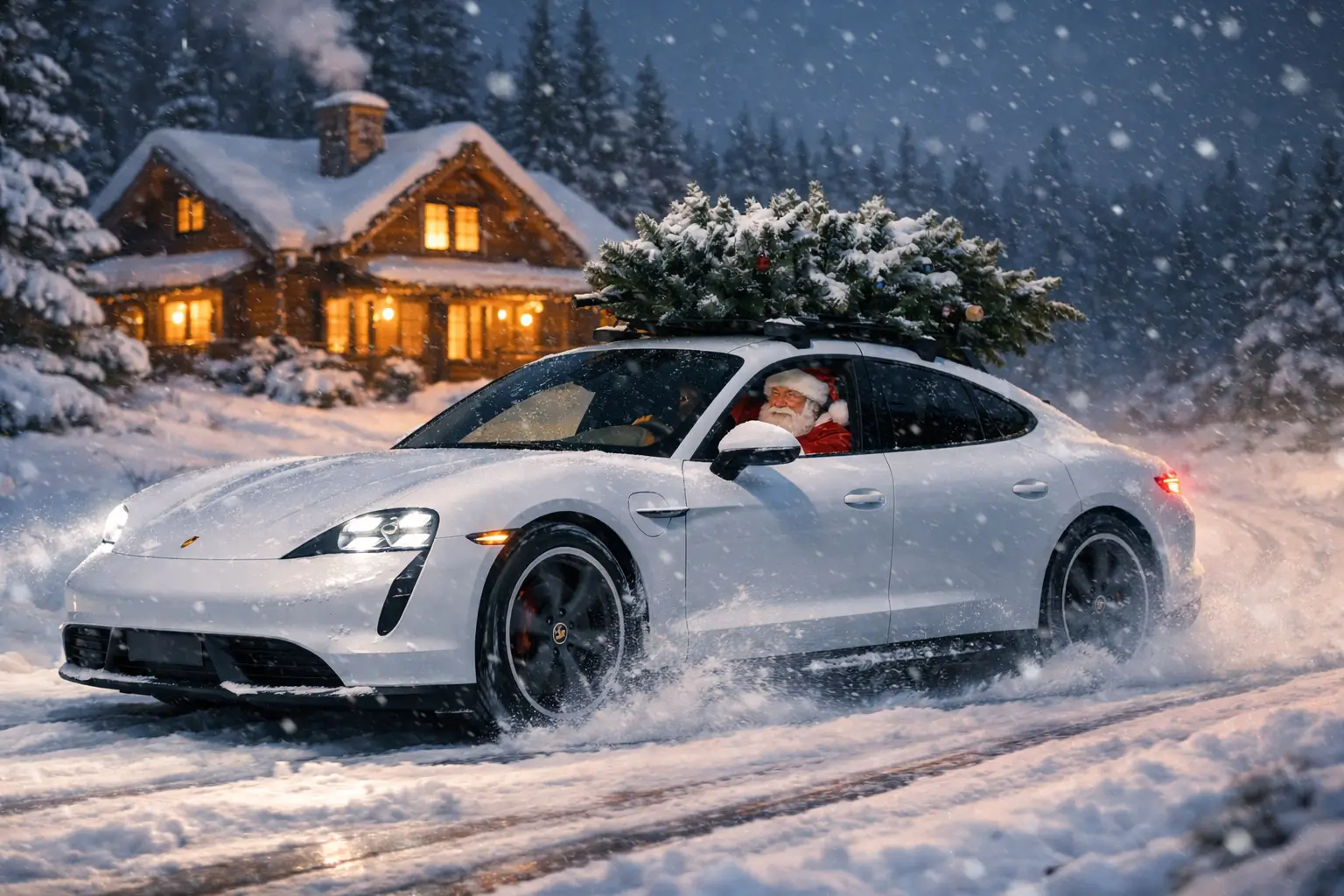 Porsche Taycan Merry Christmas Taycanistas santa-taycan
