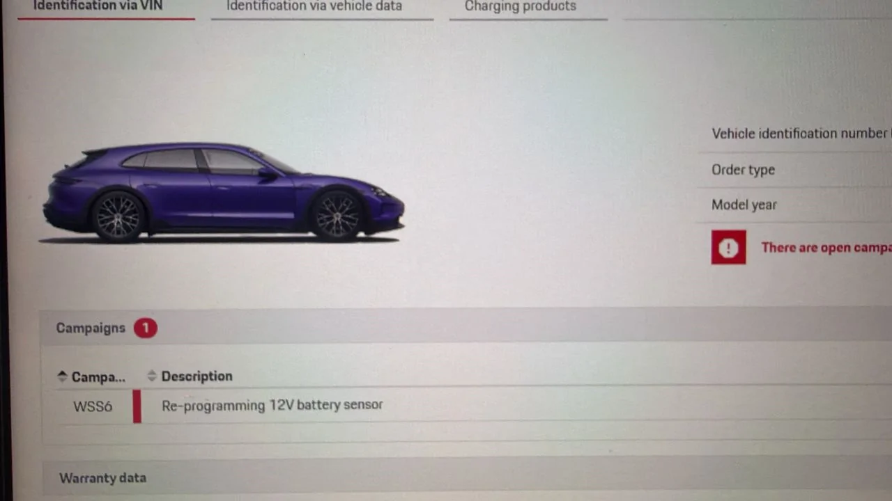Porsche Taycan Project Purple - MY2026 Taycan CT4 recall