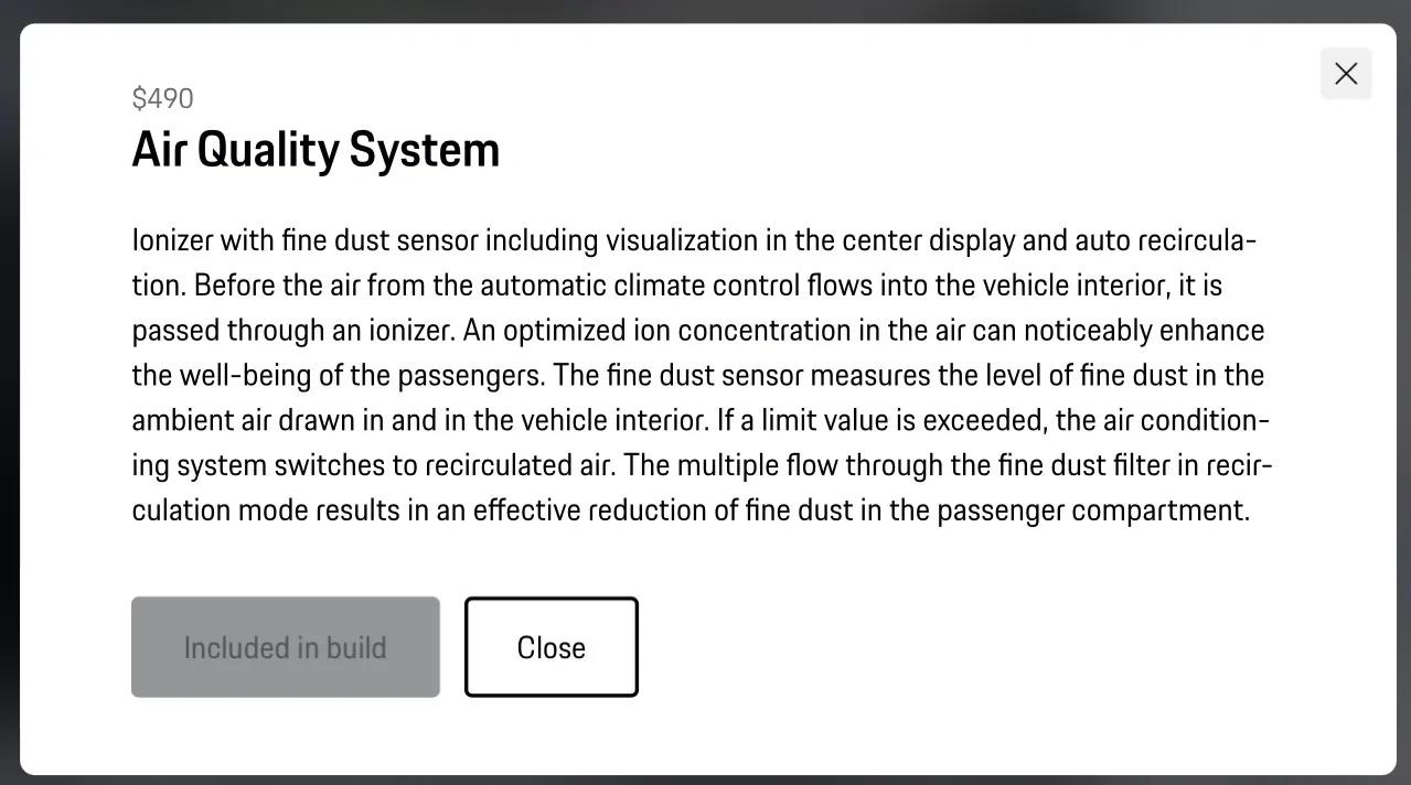 Porsche Taycan Air Quality Inside and Outside Monitoring - Didn't know it exists IMG_0061