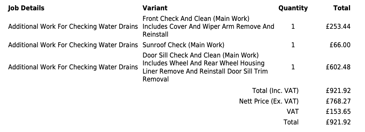 Porsche Taycan UK service & costs Screenshot 2026-01-07 at 18.12.58