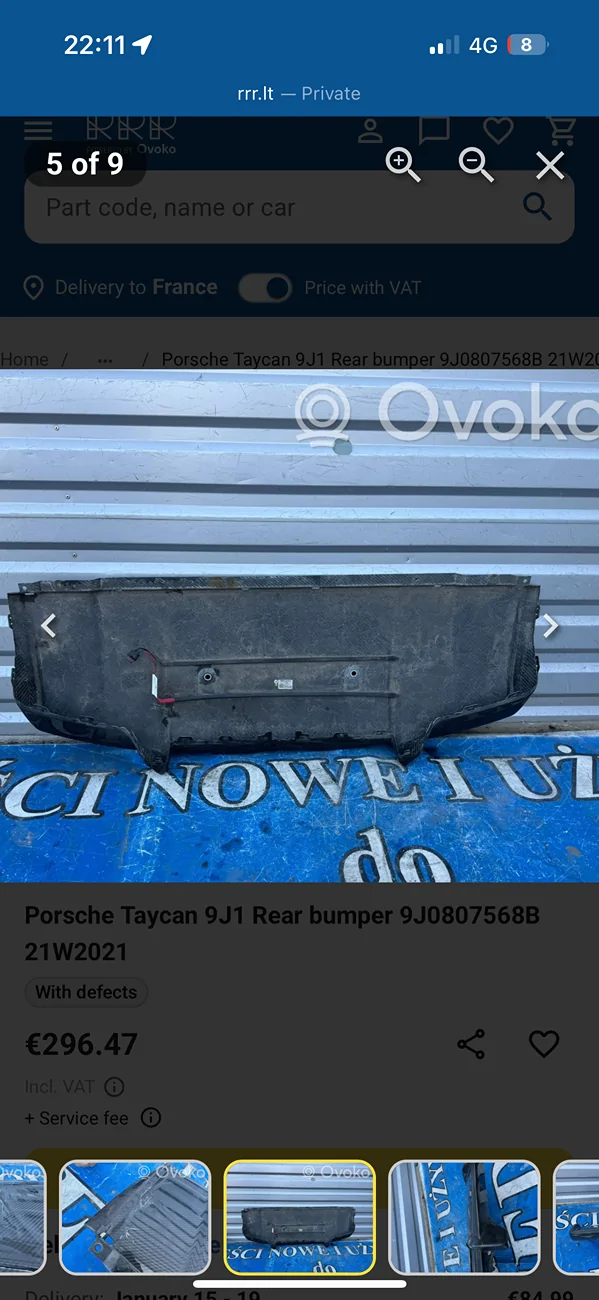 Porsche Taycan Rear bumper in Carbon Fiber IMG_3369