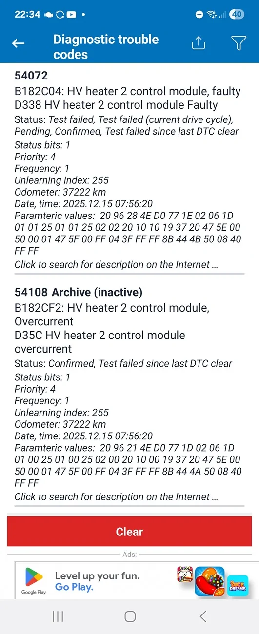 Porsche Taycan Taycan GTS MY23 - Heater issues. Screenshot_20251230_223437_Car Scanner