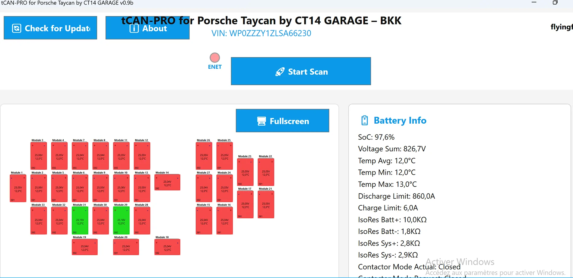Porsche Taycan [FREE] tCAN-Pro - TAYCAN BATTERY DIAGNOSIS FOR THE COMMUNITY Balancig test at SoC 100