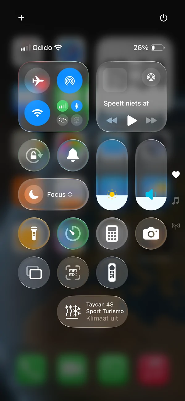 Porsche Taycan iOS My Porsche app widget for preconditioning IMG_1368